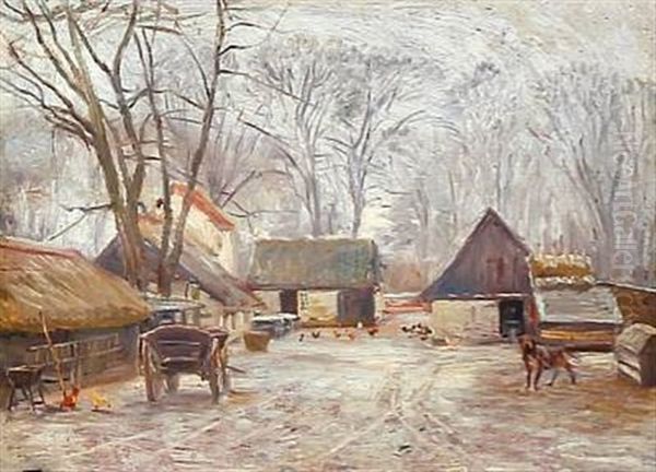 Garden Ved Peter Lieps Hus. Vinterdag Med Sne Oil Painting by Theodor Philipsen