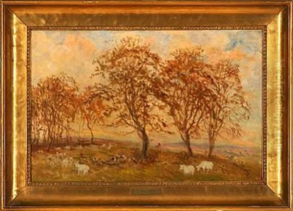 Danish Evening Landscape From Borup Oil Painting by Theodor Philipsen