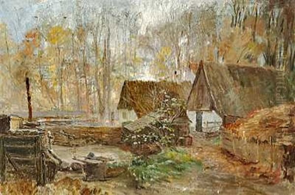 Ved Peter Lieps Hus I Dyrehaven Oil Painting by Theodor Philipsen