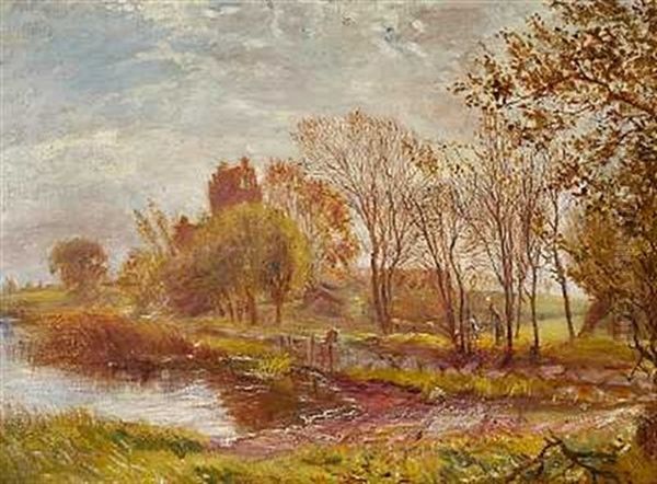 Efterarslandskab Oil Painting by Theodor Philipsen