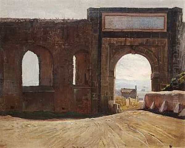 Porta Furba. Port Gennem Vandledning Oil Painting by Theodor Philipsen