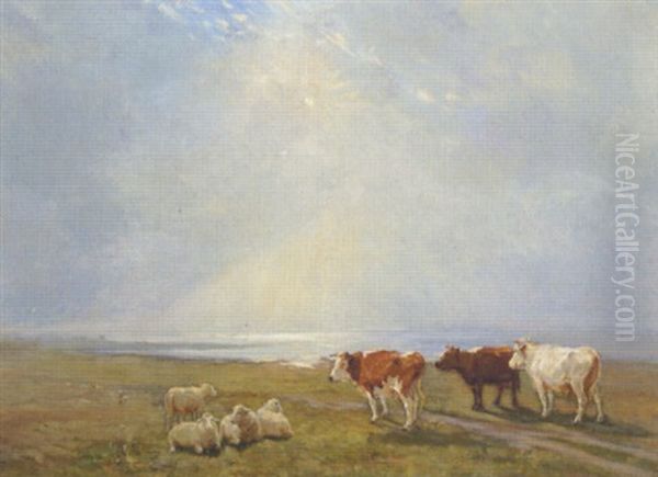 Koer Og Far Pa Saltholm Oil Painting by Theodor Philipsen