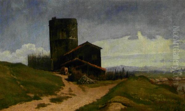 En Bygning I Den Romerske Campagne Oil Painting by Theodor Philipsen