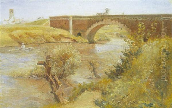 Ponte Salara Over Aniofloden Oil Painting by Theodor Philipsen