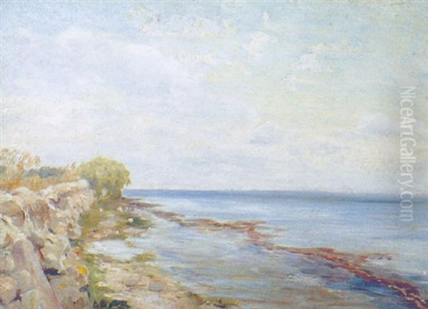 Stranden Pa Ostsiden Bag Holmemandens Vaenge Oil Painting by Theodor Philipsen