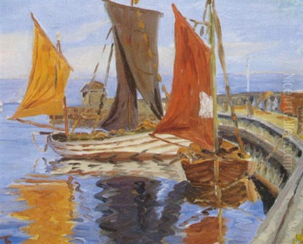 Anlobsbroen Ved Saltholm Oil Painting by Theodor Philipsen