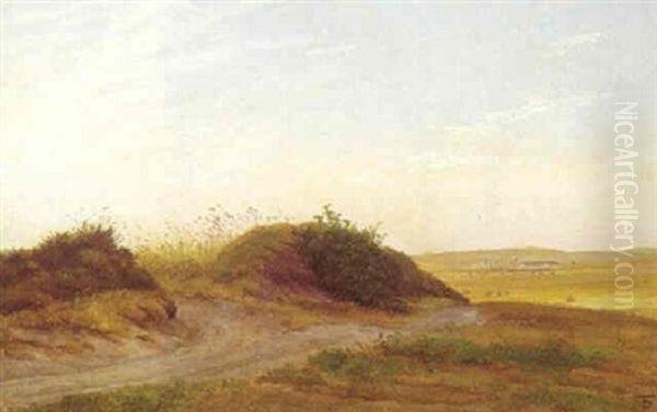 Landskab Med Hulvej Oil Painting by Theodor Philipsen