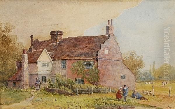 Old Cottage Near The Sea At Margate Oil Painting by Samuel Standige Boden