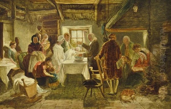 A Highland Baptism Oil Painting by John Phillip