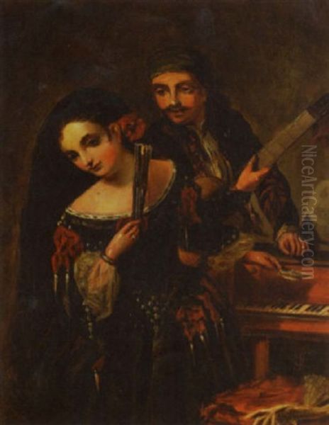 Rosina And The Barber Of Seville Oil Painting by John Phillip