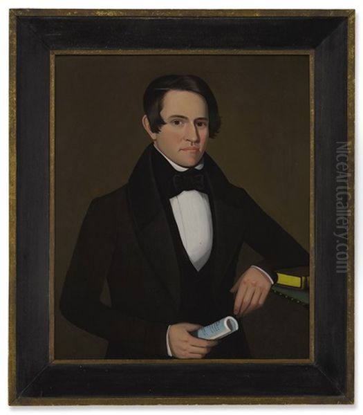 Portrait Of George C. Sunderland (1818 - 1905) Oil Painting by Ammi Phillips