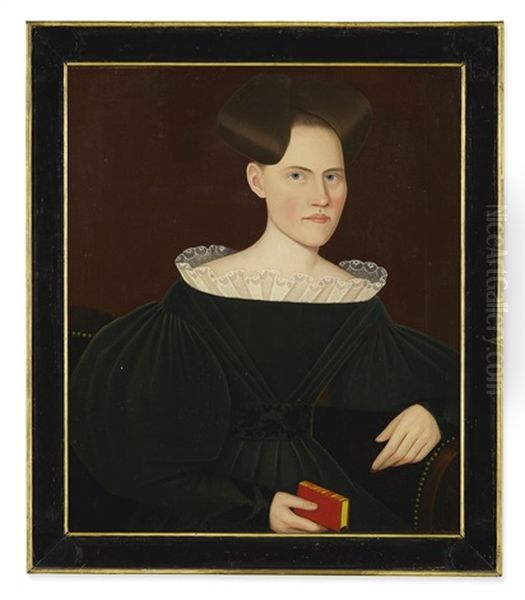 Portrait Helen (lena) Ten Broeck (1803 - 1839) Oil Painting by Ammi Phillips