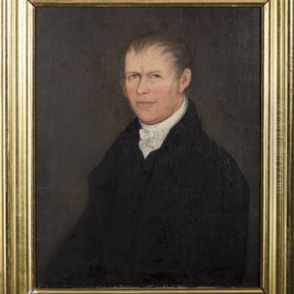 Portrait Of Dr. John Mclellan Of Livingston, New York Oil Painting by Ammi Phillips