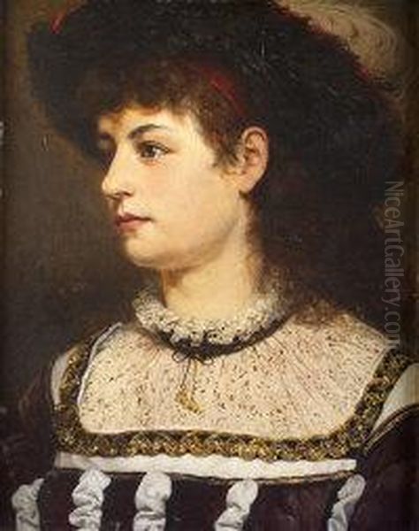 Portrait Of A Lady Oil Painting by Friederich Bodenmuller