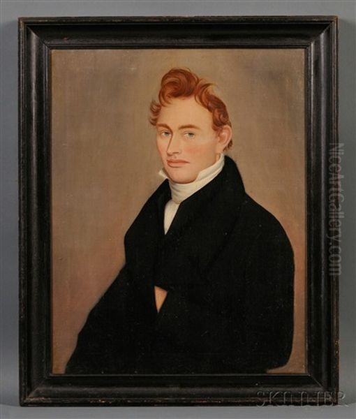 Portrait Of A Ginger-haired Young Man Oil Painting by Ammi Phillips