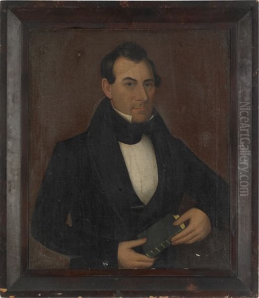 Portrait Of A Gentleman Holding A Book Oil Painting by Ammi Phillips