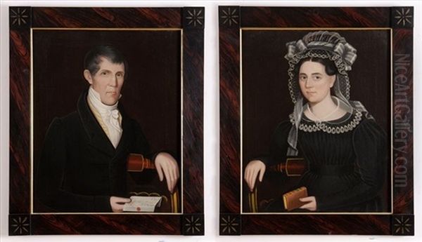 Abigail Reynolds Reed (+ Philo Reed Of Amenia, New York; Pair) Oil Painting by Ammi Phillips