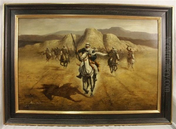 Arabs On Horseback Oil Painting by Ammi Phillips