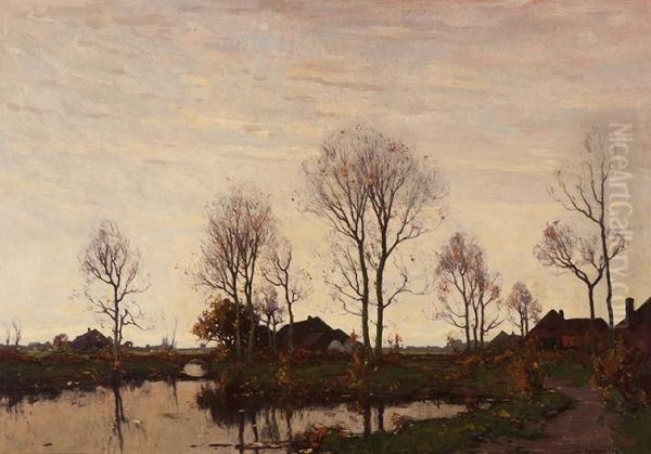 Grey Day In Overijssel Oil Painting by Paul Bodifee