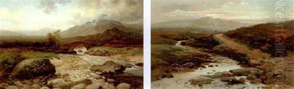 Evening At Killin (+ Amongst The Grampians; Pair) Oil Painting by Charles Gustav Louis Phillips