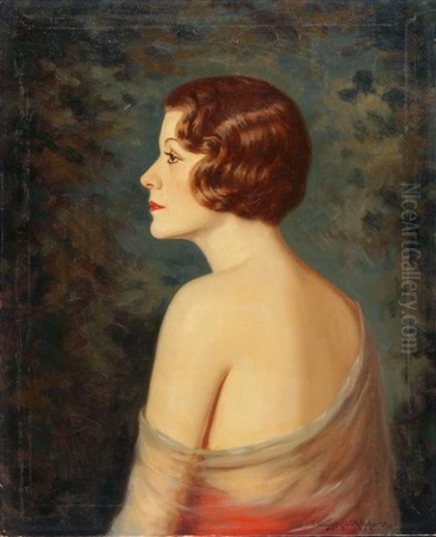 Portrait Einer Dame Im Profil Oil Painting by John Campbell Phillips