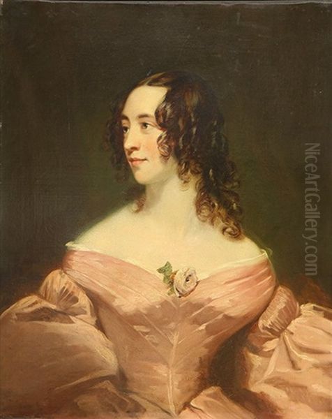 Lady In Pink Oil Painting by Thomas Phillips