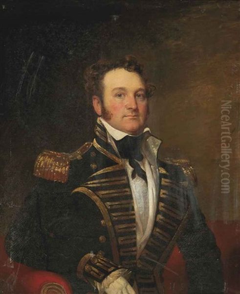 Portrait Of A Royal Naval Officer In Uniform Oil Painting by Thomas Phillips