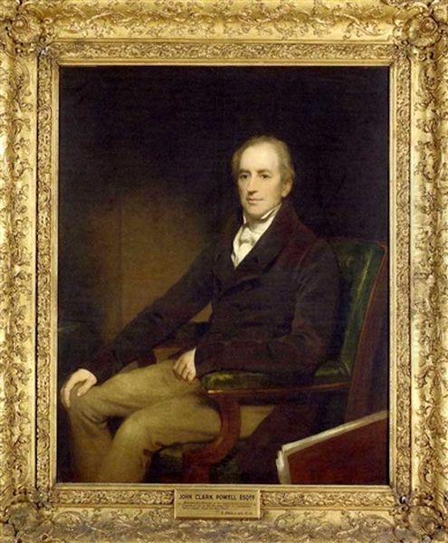 Portrait Of John Clark Powell Seated With Folio Inscribed 