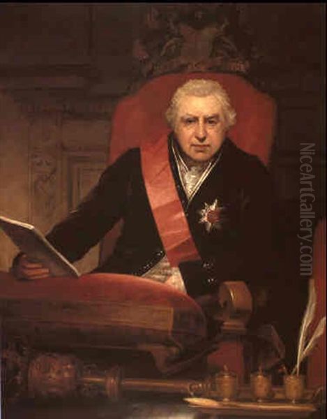 Portrait Of Sir Joseph Banks (1743-1820) Oil Painting by Thomas Phillips