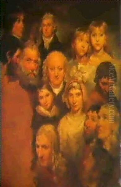 William Blake And Other Portrait Studies Oil Painting by Thomas Phillips