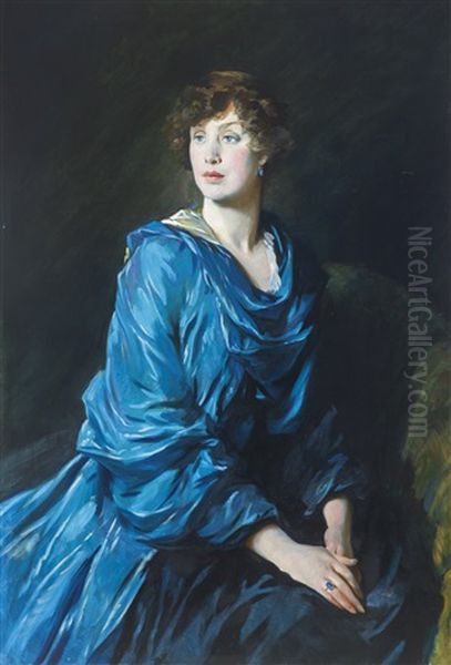 Portrait Of Margaret (peggy) Crewe-milnes, Marchioness Of Crewe Oil Painting by Glyn Warren Philpot