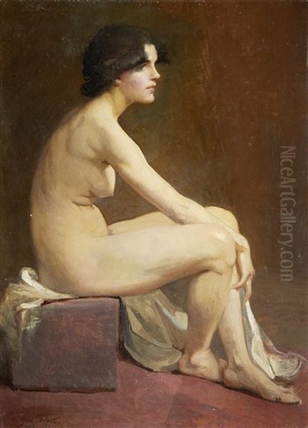 Portrait Of A Female Nude Oil Painting by Glyn Warren Philpot