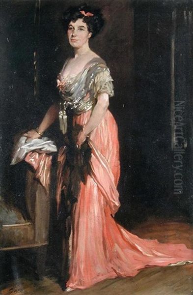 Portrait Of Miss Muriel Morland, The Actress Oil Painting by Glyn Warren Philpot