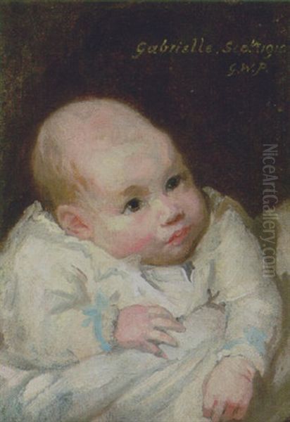 Portrait Of The Artist's Niece Gabrielle, As A Baby Oil Painting by Glyn Warren Philpot