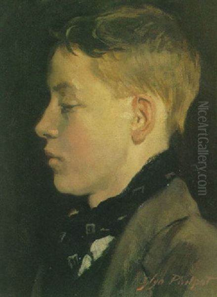 Portrait Of A Young Boy Oil Painting by Glyn Warren Philpot