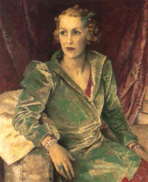 Portrait Of Lady Benthall Oil Painting by Glyn Warren Philpot