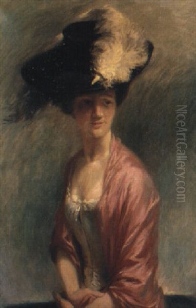 Portrait Of Mrs. Randall Davies Oil Painting by Glyn Warren Philpot