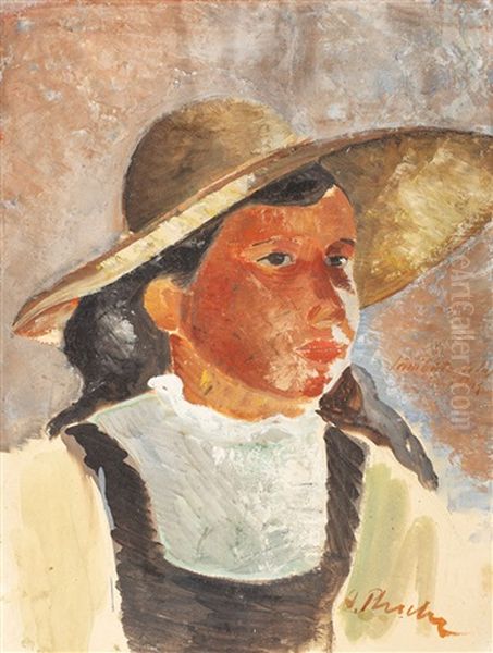 Woman From Fagaras Oil Painting by Alexandru Phoebus