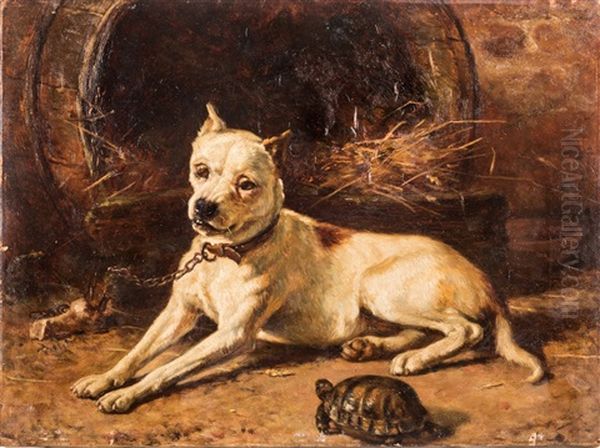 Dog Portrait Oil Painting by Edward Robert Physick