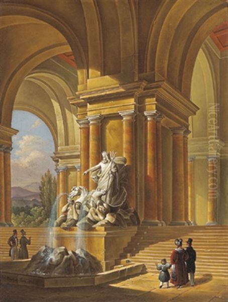 Am Neptunbrunnen by Giovanni Battista (Johann Baptist) Pian