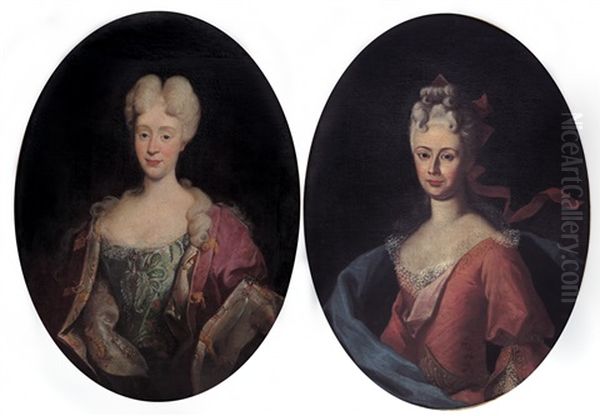 Ritratto Di Gentildonna (+ Ritratto Di Gentildonna; Pair) Oil Painting by Giovanni Maria Delle Piane