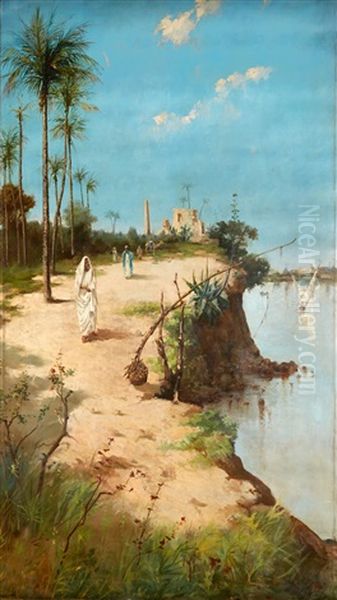 Vue D'egypte Oil Painting by Santo Piatti