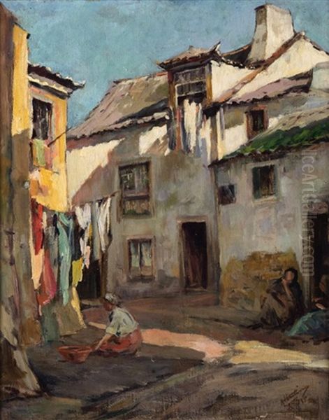 Recanto De Alfama Oil Painting by Albertino Piazza Da Lodi