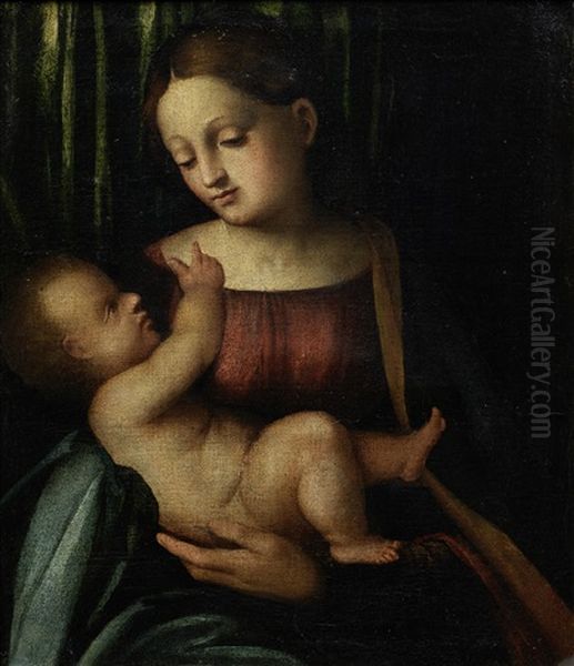 The Madonna And Child Oil Painting by Calisto Piazza