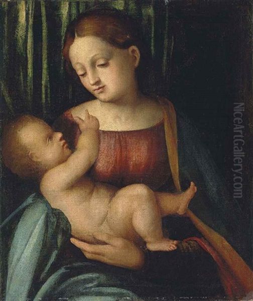 The Madonna And Child Oil Painting by Calisto Piazza