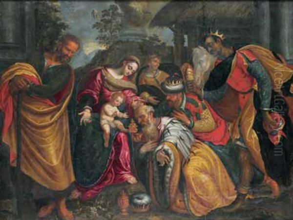 L'adorazione Dei Magi Oil Painting by Paolo Piazza