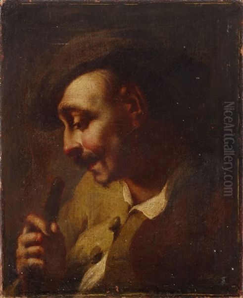 Man Med Pipa Oil Painting by Giovanni Battista Piazzetta