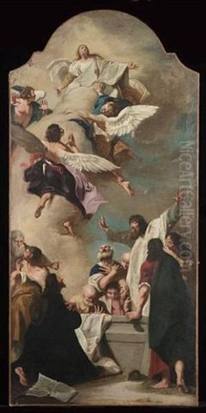 The Assumption Of The Virgin Oil Painting by Giovanni Battista Piazzetta