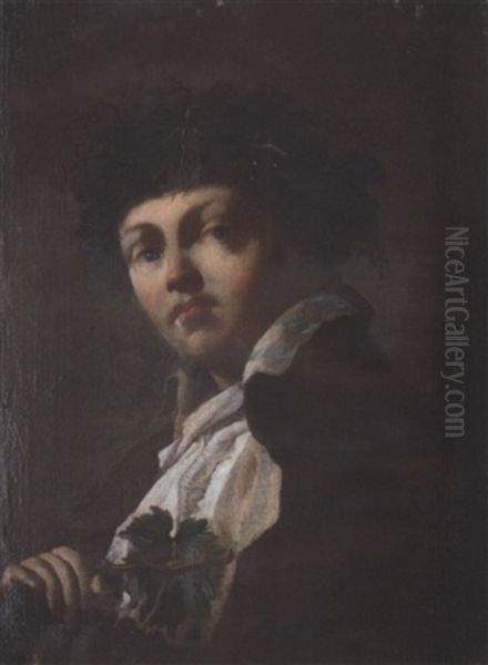 Portrait Of A Young Man As Bacchus Oil Painting by Giovanni Battista Piazzetta