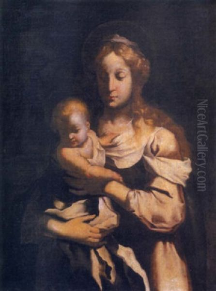 Madonna Con Bambino Oil Painting by Giovanni Battista Piazzetta